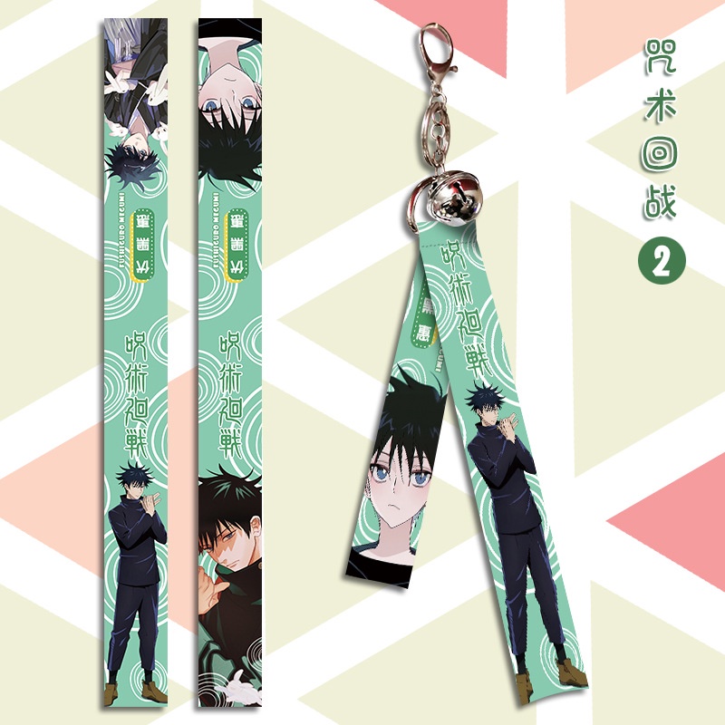 Jujutsu Kaisen Yujiitadori Gireu Fushiguro Megumi Toge Inumaki Kugisaki Nobarra Ryomen Sukuna Ruy Băng Móc Khóa Ngoại Vi Hoạt Hình Mặt Dây Chuyền Túi Sách Chuông