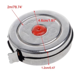 Thước dây mini bằng thép không gỉ dài 2m có thể thu gọn tiện dụng