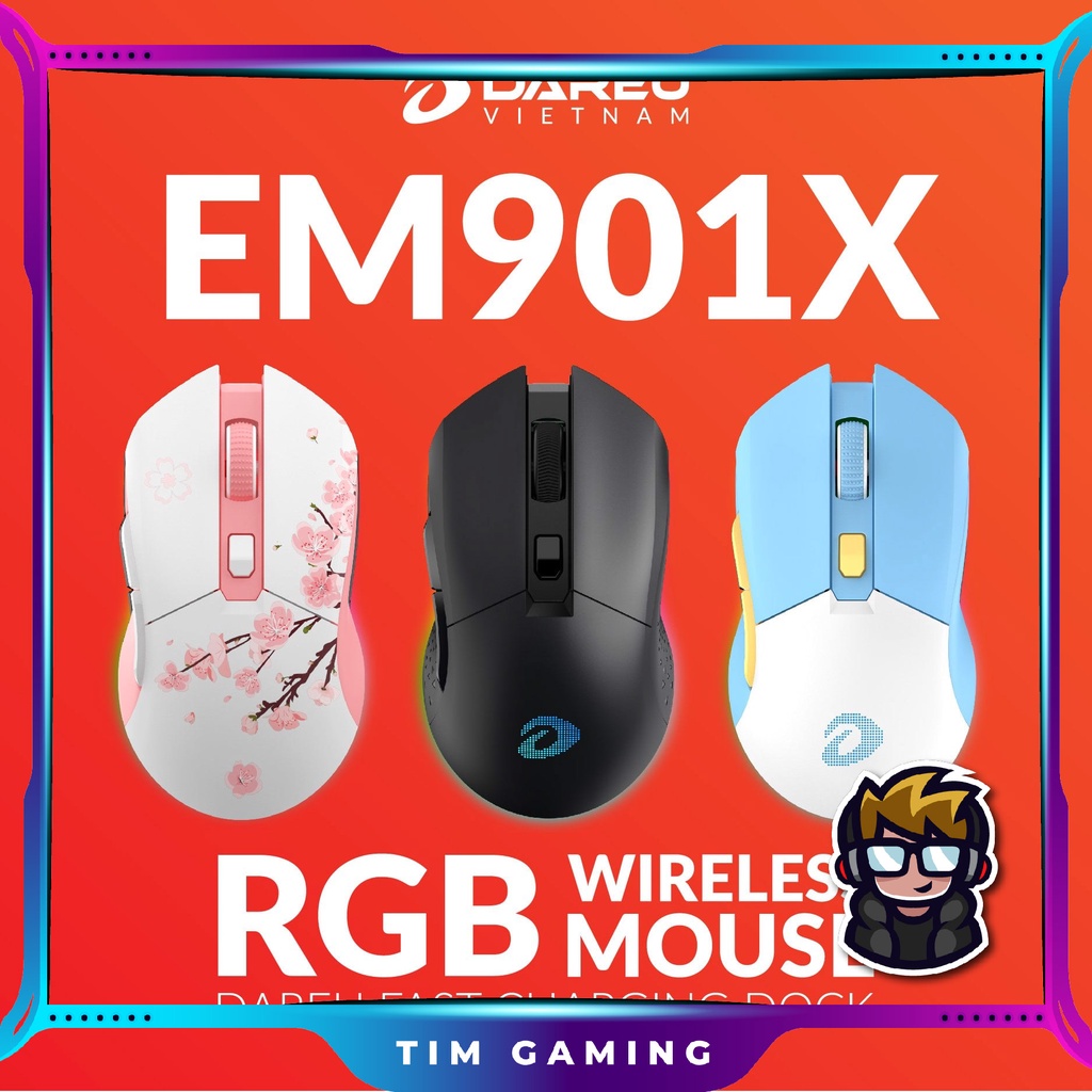 Chuột không dây Gaming DAREU EM901X RGB - SUPERLIGHT, FAST CHARING DOCK ...