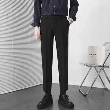 Quần Tây Ống Đứng Màu Trơn Thời Trang Công Sở Thanh Lịch Cho Nam Hàn Quốc Quần ống rộng Nam Simple Fashion quần baggy nam quần dài nam