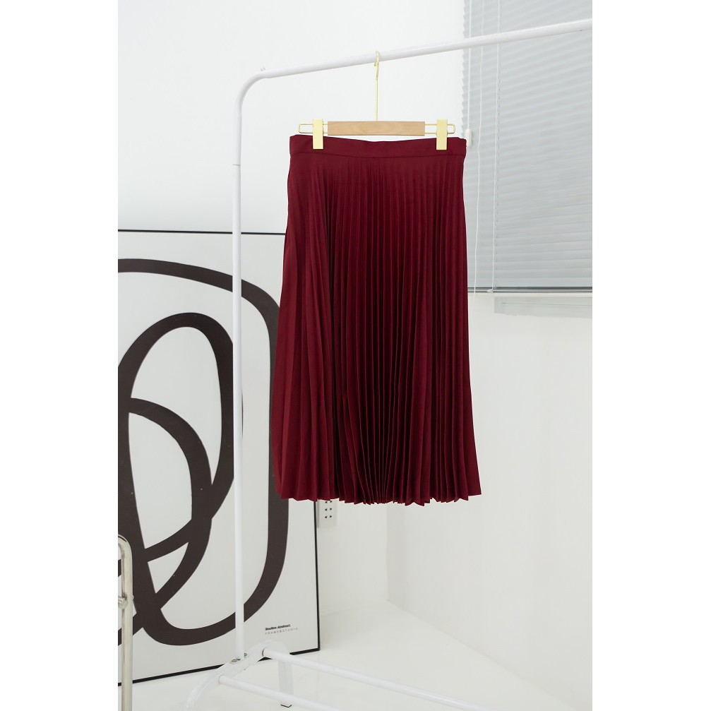 Váy Xếp Ly tròn The Kat House lưng dây kéo, dáng dài, đủ màu, đủ size, ít nhăn, vải Tuyết Hàn
