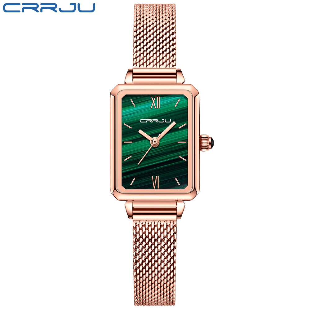 Ảnh Đồng hồ quartz CRRJU 2173 X mặt vuông thời trang bằng thép không gỉ chịu nước 1