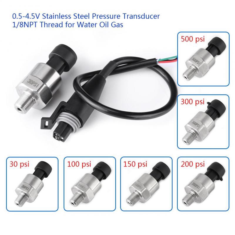 Rrianfo 1 Cảm biến Áp suất Bằng thép Không gỉ 1/8NPT Cho Máy Hướng Dầu/Nước