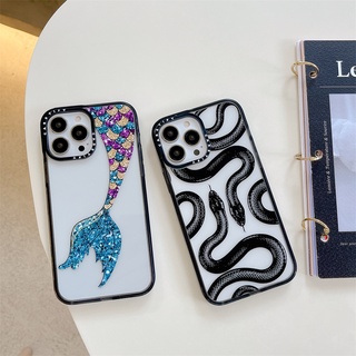 Ốp Điện Thoại Magentic Rắn Đen Thoáng Mát Cho iPhone 17 16 14 15 Pro Max Ốp Lưng Đuôi Nàng Tiên Cá Nhiều Màu Sắc Cho iPhone 11 12 13 Pro Max Acrylic Cứng PC Ốp Lưng Chống Sốc