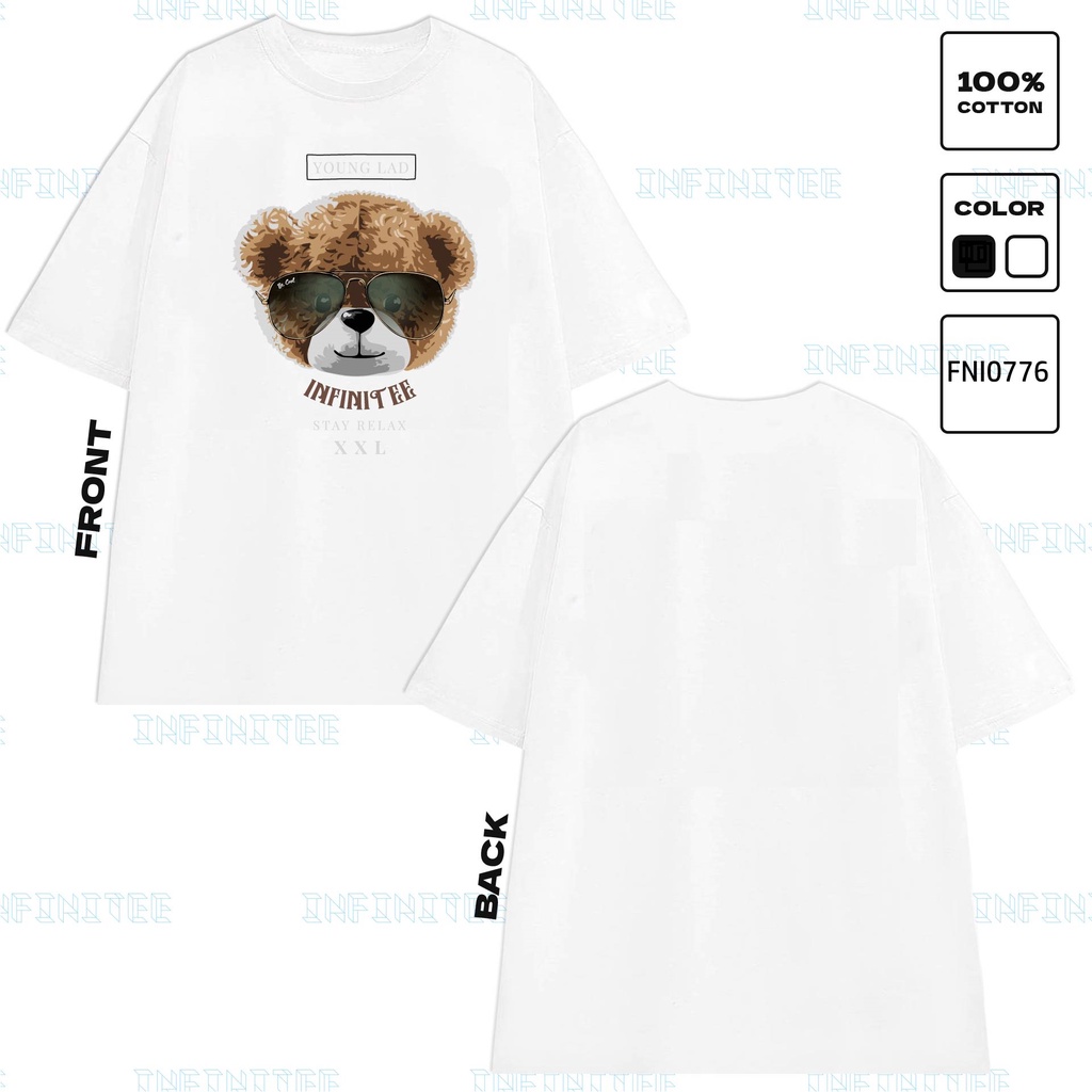 Áo thun INFINITEE Fni0776, Thun 100% Cotton - form rộng Unisex.