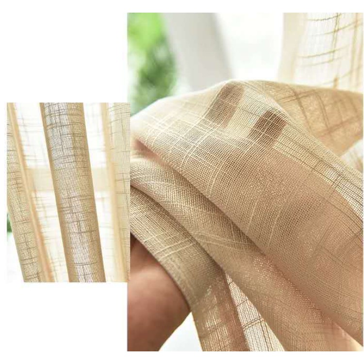 Rèm Khoen Lỗ, Khoen Ri Đô, Rèm Dán voan xô vàng nâu nhiều kích thước ...