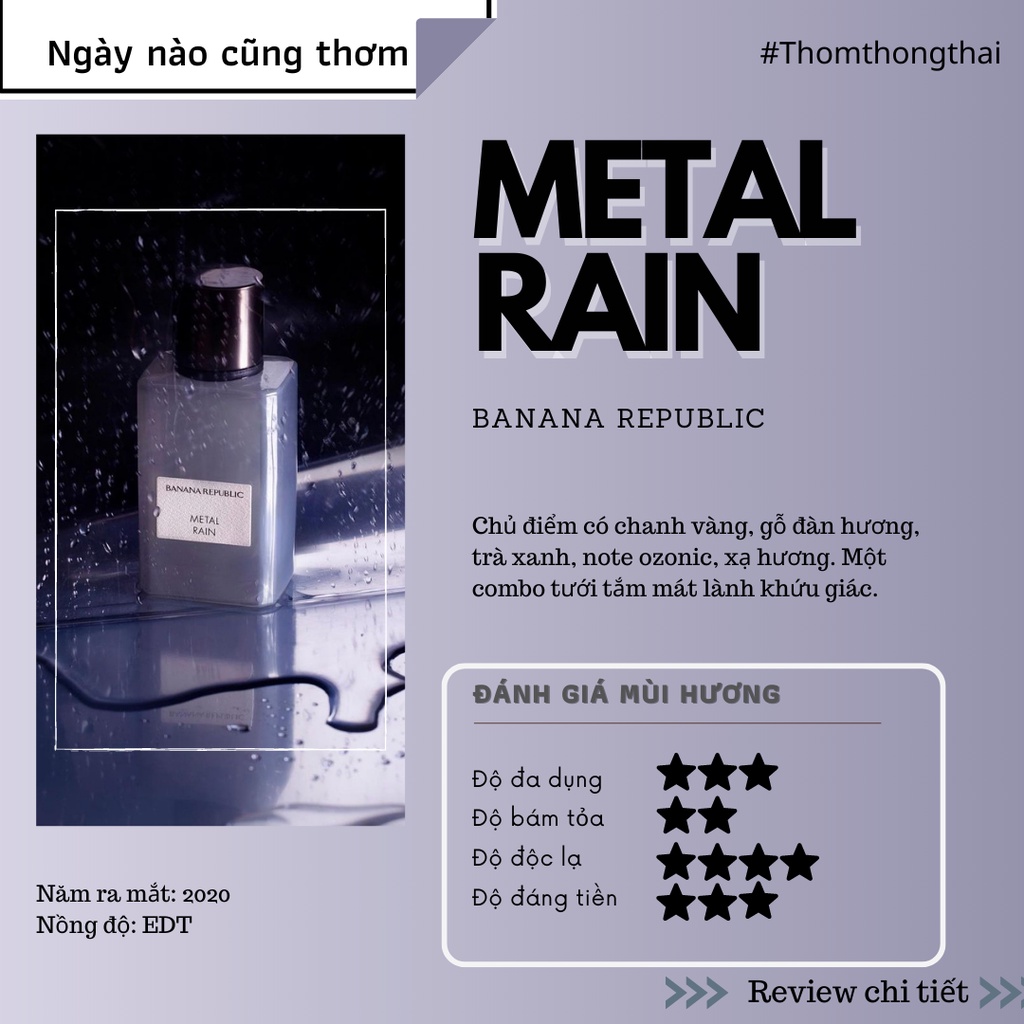 Thơm một chút Nước hoa Banana Republic Metal Rain (Mẫu thử 10ml
