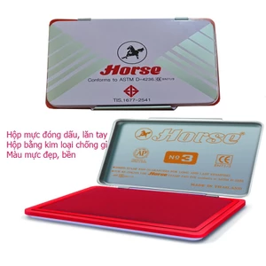 Khay Mực lăn tay và đóng dấu Tampon Horse EN71/3 RED Thái Lan