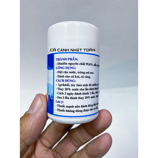 DIMILIN NẤM RÂU, TRÙNG MỎ NEO, RẬN NƯỚC, KÍ SINH TRÙNG CHO CÁ CẢNH 10G