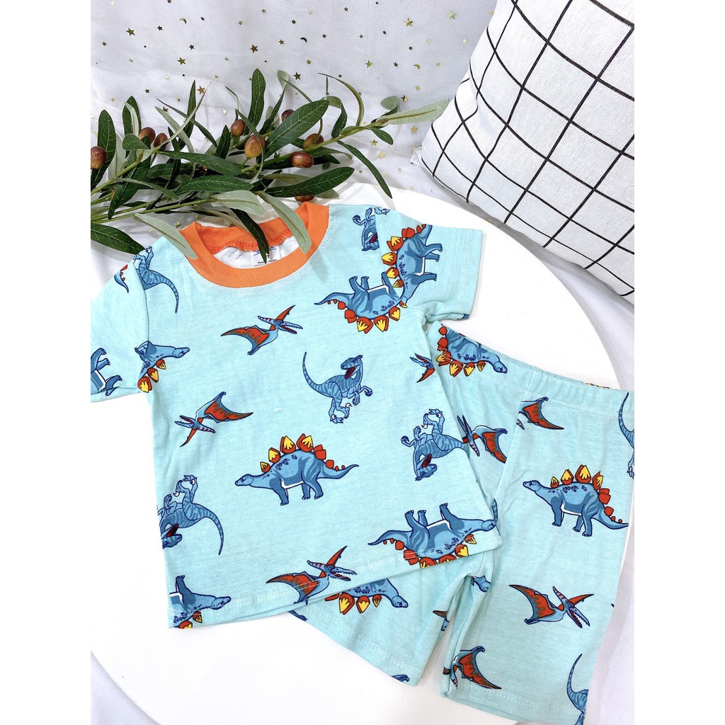 Bộ Cộc Tay Cotton 100 % Thoáng Mát In Nhiều Họa Tiết Siêu Xinh Cho Bé Trai (10-20kg)