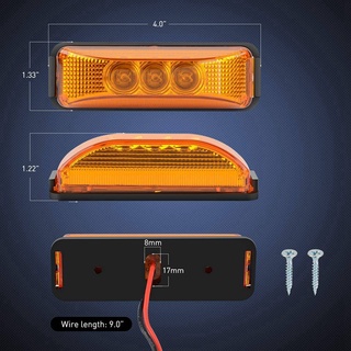 Set 2 Đèn Xi Nhan 3 Bóng Led 3.9 Inch Gắn Hông Xe Tải / Tàu Thuyền
