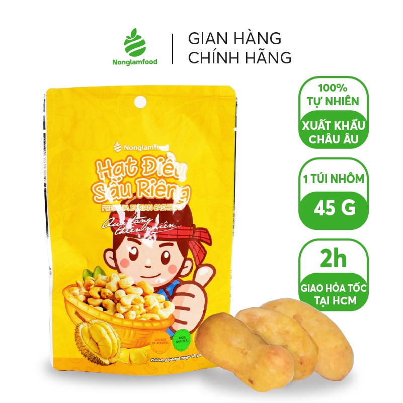 [Mã BMLTA35 giảm đến 35K đơn 99K] Hạt điều sầu riêng Nonglamfood 45g | Premium durian cashews