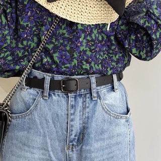 Thắt lưng nữ nam bản nhỏ Broobelt mặt đen, dây nịt lưng ulzzang unisex nhiều màu bản 2.3cm TL15