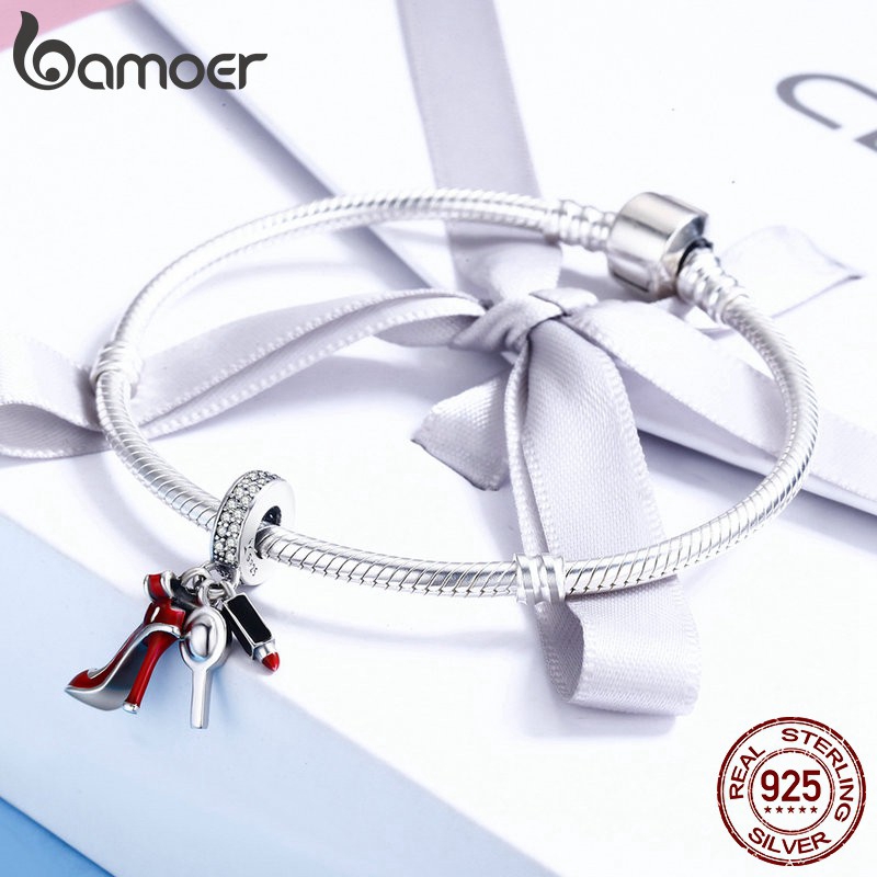 Hạt Trang Sức Bamoer Chốt Bạc 925 Tráng Men Duyên Dáng Hợp Thời Trang Dành Cho Nữ SCC457