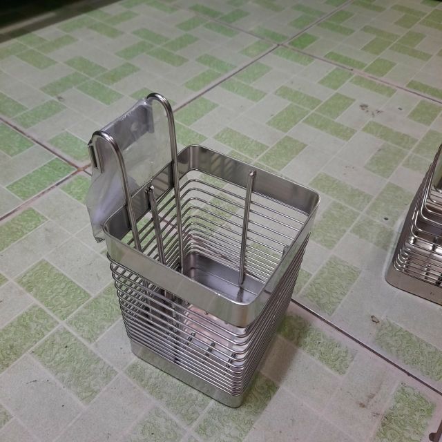 Ống đựng đũa muỗng 2 ngăn inox 304 - Giỏ đũa inox 304