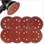FANIELLAPOWELL 10 Chiếc Giấy Nhám Đỏ Đánh Bóng 5 Inch 8 Lỗ Đục Lỗ Hình Tròn Đĩa Chà Nhám