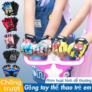 Găng tay thể thao Musion hở ngón họa tiết hoạt hình đa dạng cho bé