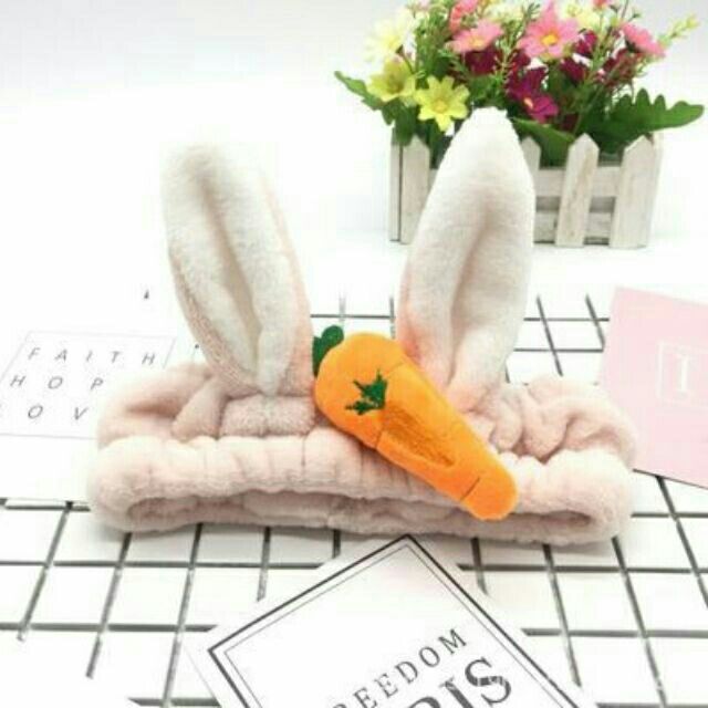 Băng đô giữ tóc rửa mặt tẩy trang tai thỏ cho bạn gái