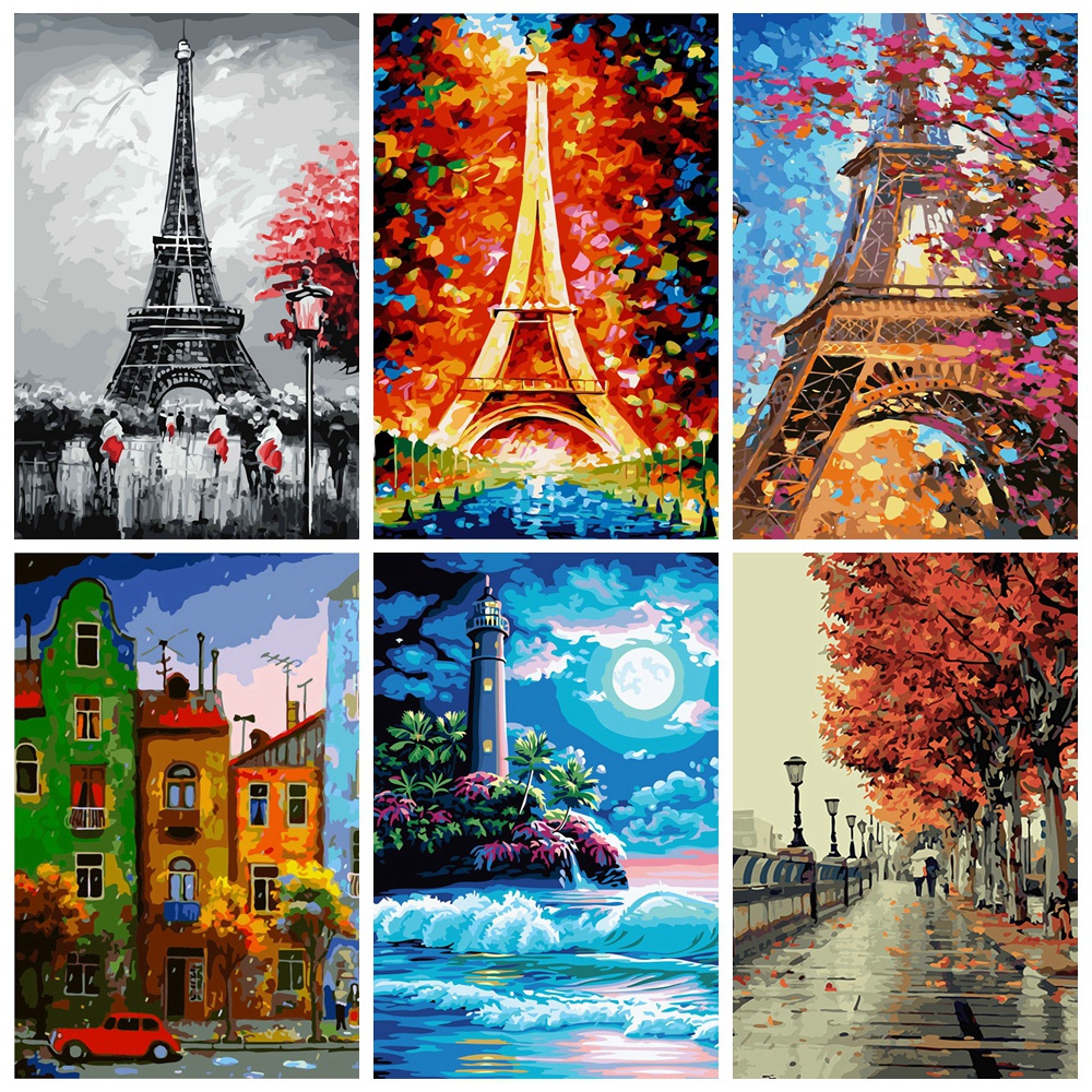 Tranh Tô Màu Canvas Số Hóa Hình Tháp Eiffel Trang Trí Nhà Ở Làm Quà Tặng  Diy 40 * 50 Cm | Shopee Việt Nam