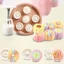 Cc Khuôn Bánh Trung Thu Khuôn Với 6 Chiếc Tem Hoa Tròn Bánh Ngọt Bánh Trung Thu Tay DIY Dụng Cụ