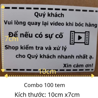 100 Tem Dán Note Khách Quay Video có sẵn keo, kích thước 10x7cm