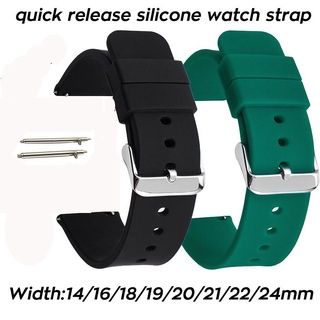 Mềm Dây Đeo Đồng Hồ Thể Thao Bằng Silicon Chống Thấm Nước / Mồ Hôi Nhanh Chóng Kích Thước 16 18 20 22 24mm