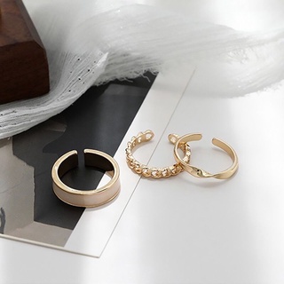 Set Nhẫn Hợp Kim Vàng Nhiều Hình Phong Cách Hàn Quốc HaminStore
