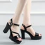 GIÀY SANDAL CAO GÓT QUAI CHÉO DA BÓNG ĐÍNH HẠT THỜI TRANG - CG111