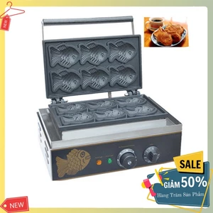 Máy làm bánh cá nhật bản công nghiệp 1650W gia nhiệt kép 2 mặt, chống dính teflon siêu bền