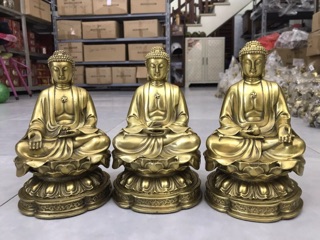 Phật Tổ A Di Đà ngồi Đài Sen Bằng đồng giá 1 tượng vật phẩm tượng Phật phong thủy trang trí quà tặng