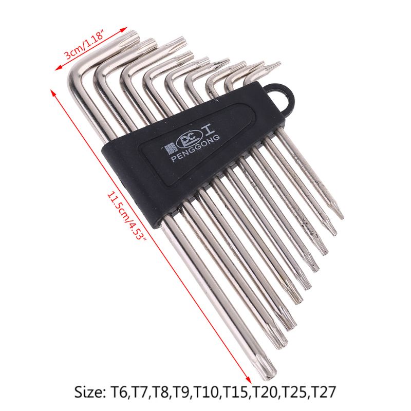 9 Pcs Hex for Key Wrench Sets Torx L Shape Repair Tool Screwdriver Tool Set Usef