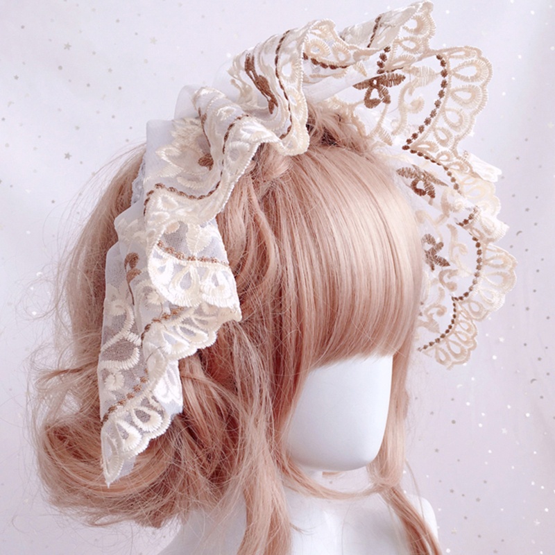 Vic Handmade Gothic Gấp Mũ Dự Tiệc Mũ Bonnet Ngọt Mũ Băng Đô Ruy Băng Đô Ruy Băng Mũ Phẳng Cho Tiệc Sân Vườn Gothic Cosplay
