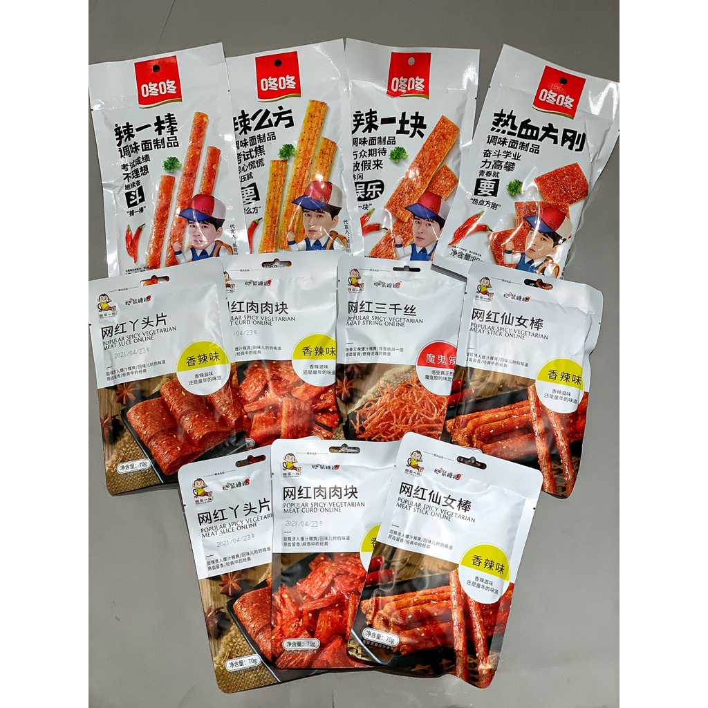 Mix trọn bộ que cay Tứ Xuyên và Dong Dong Hot nhất tại Jimme Snack. Set ...
