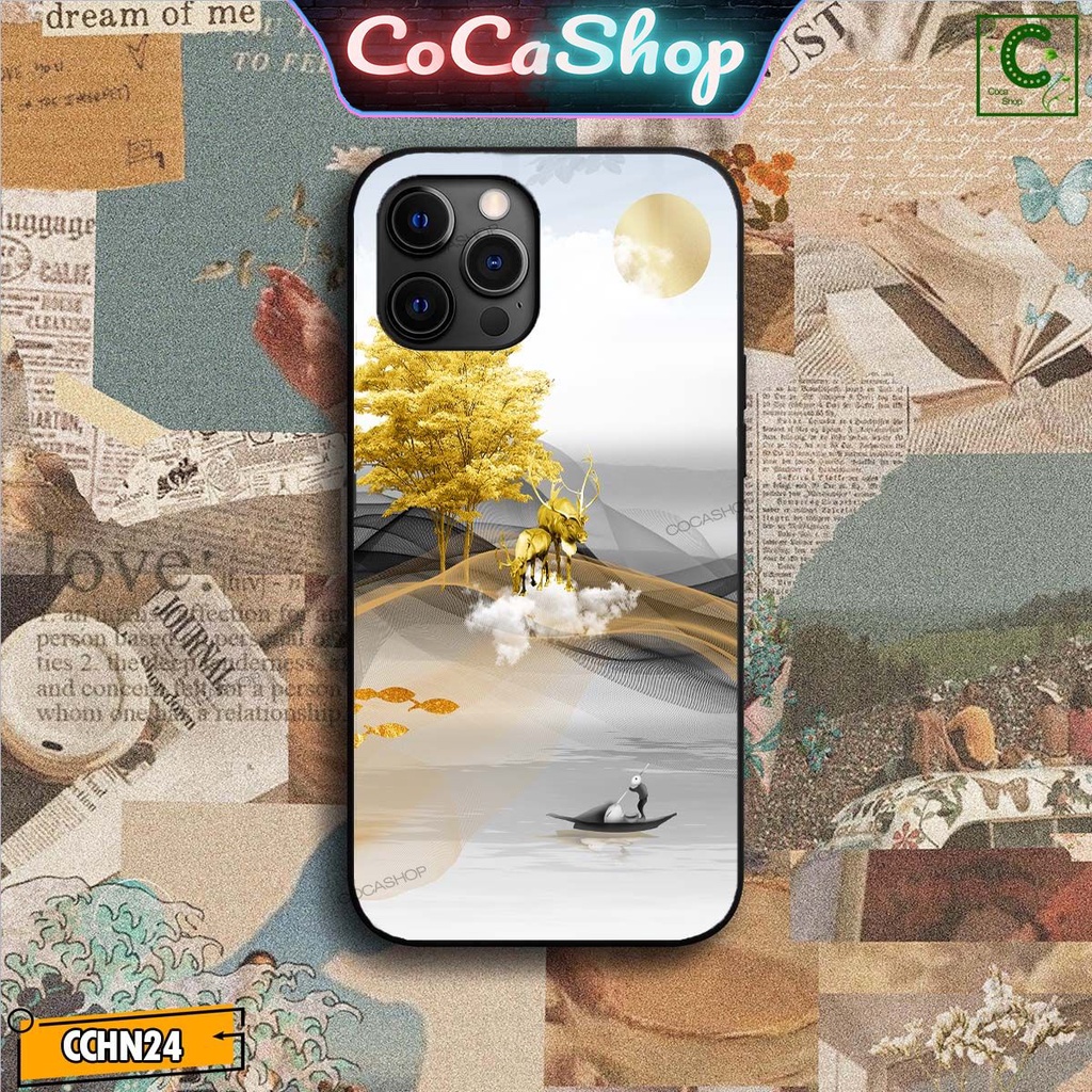 Ốp lưng iPhone cao cấp - Kim tiền vàng may mắn bên hươu tài lộc - 6/6plus/6s/6splus/7/7plus/8/8plus/x/xr/xs/11/12/..