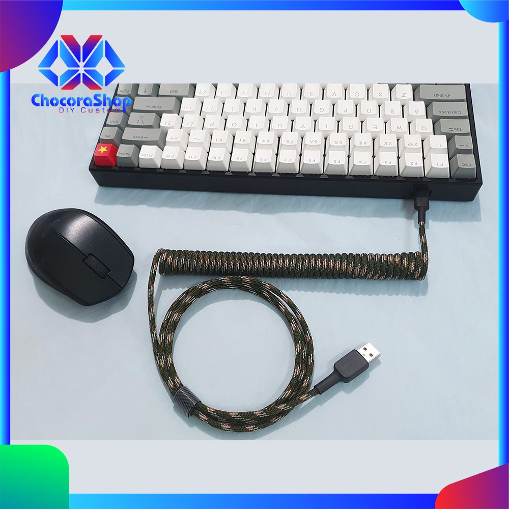 [CÓ SẴN] Dây cáp rời custom Type C cho bàn phím cơ - [LOẠI] Xanh họa ...