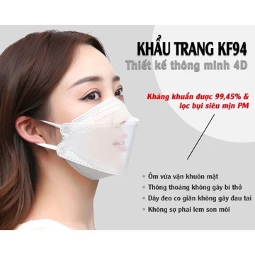 COMBO 100 Chiếc Khẩu Trang 4D KF94 Kháng Khuẩn Chống Bụi Mịn, Khẩu TRang Hàn Quốc Siêu Hot