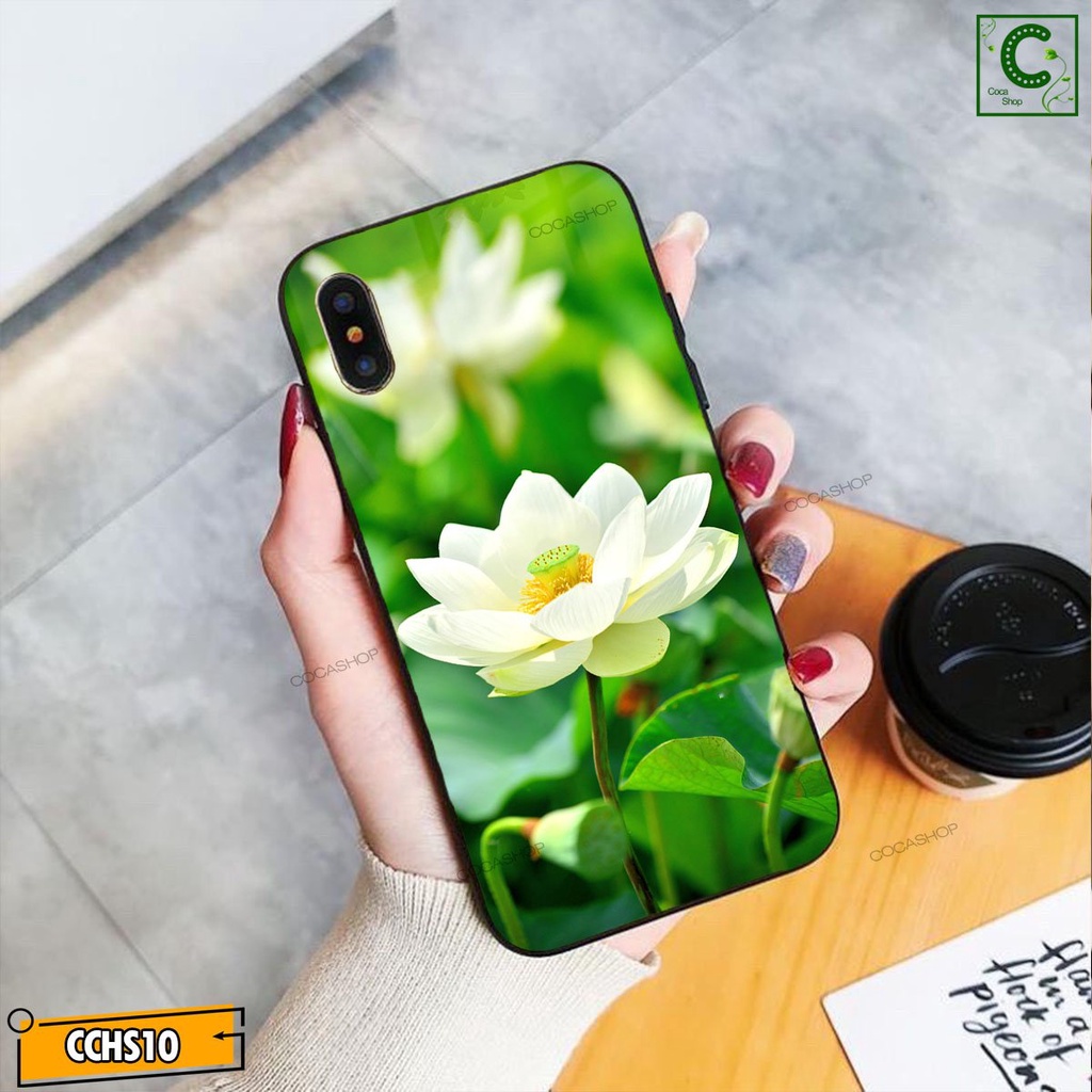 Ốp lưng iphone mặt kính in hình siêu nét  - Bông sen trắng vươn nắng  - 6/6plus/6s/6splus/7/7plus/8/8plus/x/.....