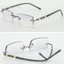 Kính cận khoan không viền titanium đính đá snakeTTD05
