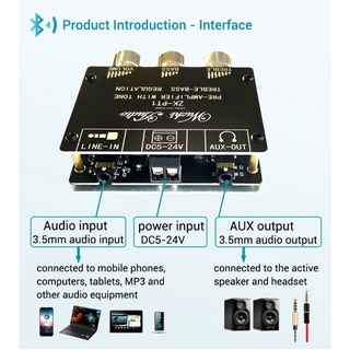 Bảng mạch khuếch đại thu âm thanh nổi mini Bluetooth 5.0 tương thích với ZK-PT1