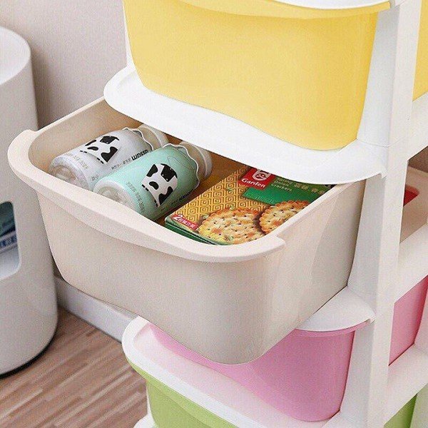Tủ nhựa lắp ghép AMIZIN Tủ nhựa quần áo trẻ em ngăn kéo 5 tầng có bánh xe dễ dàng di chuyển
