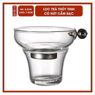 Lọc trà thủy tinh có nút bạc, hàng cao cấp, thủy tinh chịu nhiệt dày