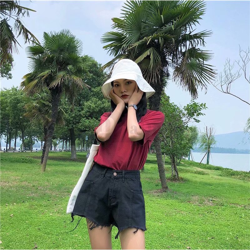 Ảnh Quần Short Denim Lưng Cao Ống Rộng Thời Trang Hàn Quốc Cho Nữ 1