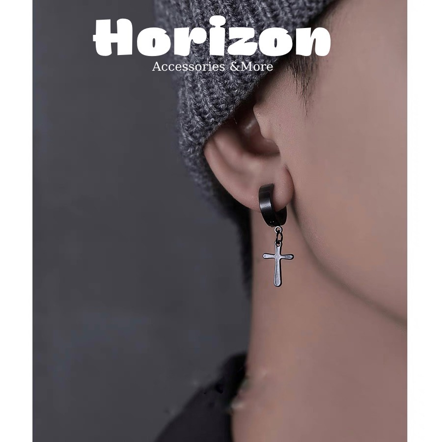 Khuyên Tai Nam Không Cần Bấm Lỗ, Khuyên Tai Kẹp Nhiều Lựa Chọn Chữ Thập, Ngôi Sao - Horizon