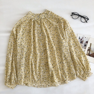 Áo Sơ Mi Voan Tay Dài Dáng Rộng Phong Cách Hàn Quốc baju baju wanita Lenan panjang