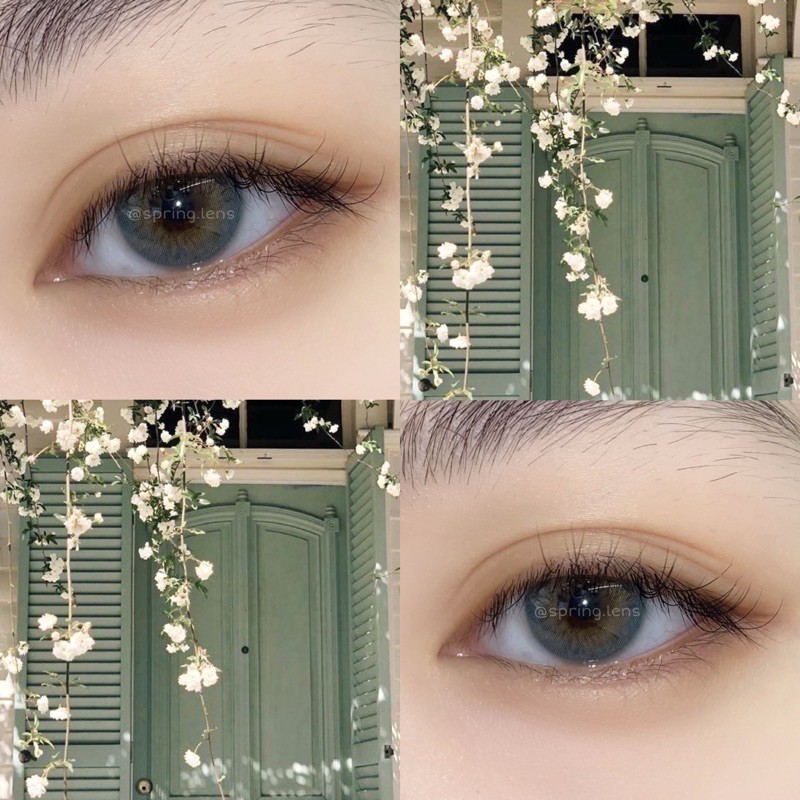 Kính áp tròng FIO BLUE xanh ngọc bích không giãn 1 tháng | Spring Lens
