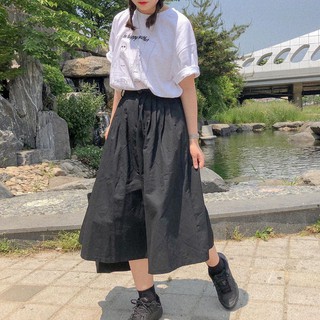 [Có sẵn] SKIRT - Váy dài vải Kaki lưng thun kèm khoá kéo Kawaii Viet Nam (2 màu)