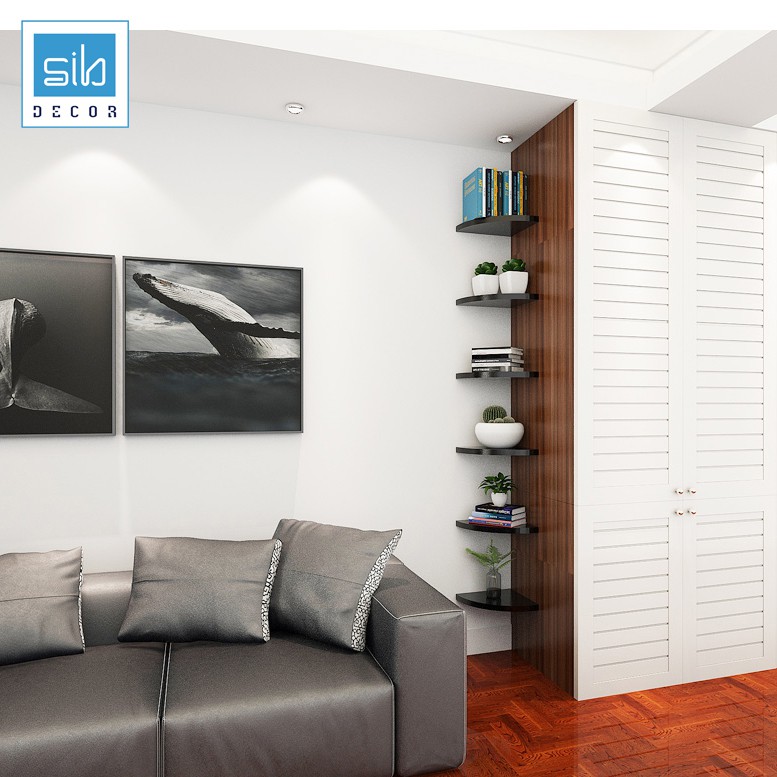 Review Kệ Gỗ Trang Trí Treo Góc Nhà SIB KT111 Không Cần Khoan Tường