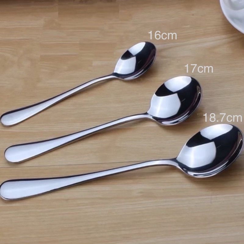 Muỗng ăn cơm ăn phở súp inox 410 đầu tròn 1 cái - M42