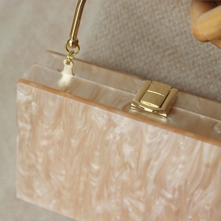 Túi Xách Tay Dự Tiệc Bằng Acrylic Màu Trơn Dễ Thương Cho Nữ