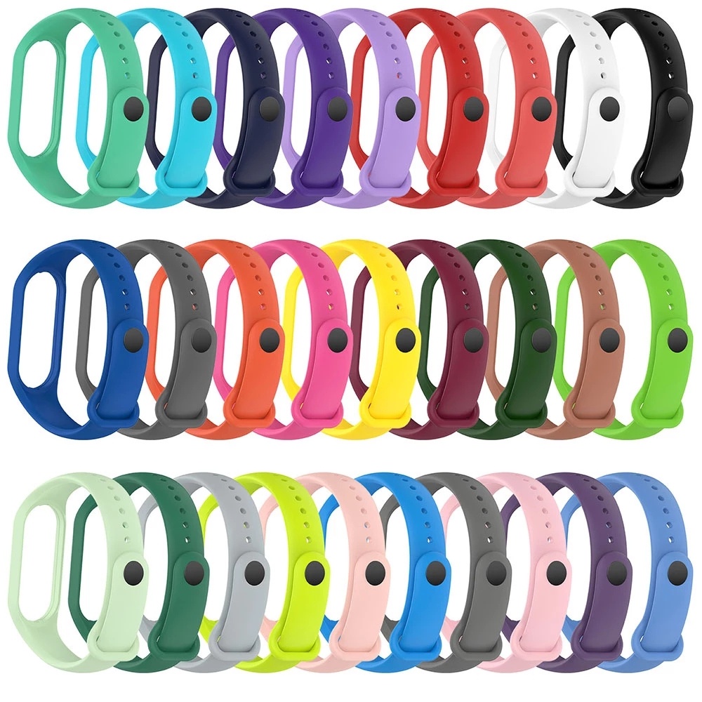 Dây Đeo Thay Thế Chất Liệu Silicon Màu Trơn Cho Xiaomi Mi Band 7 Mi Band 7